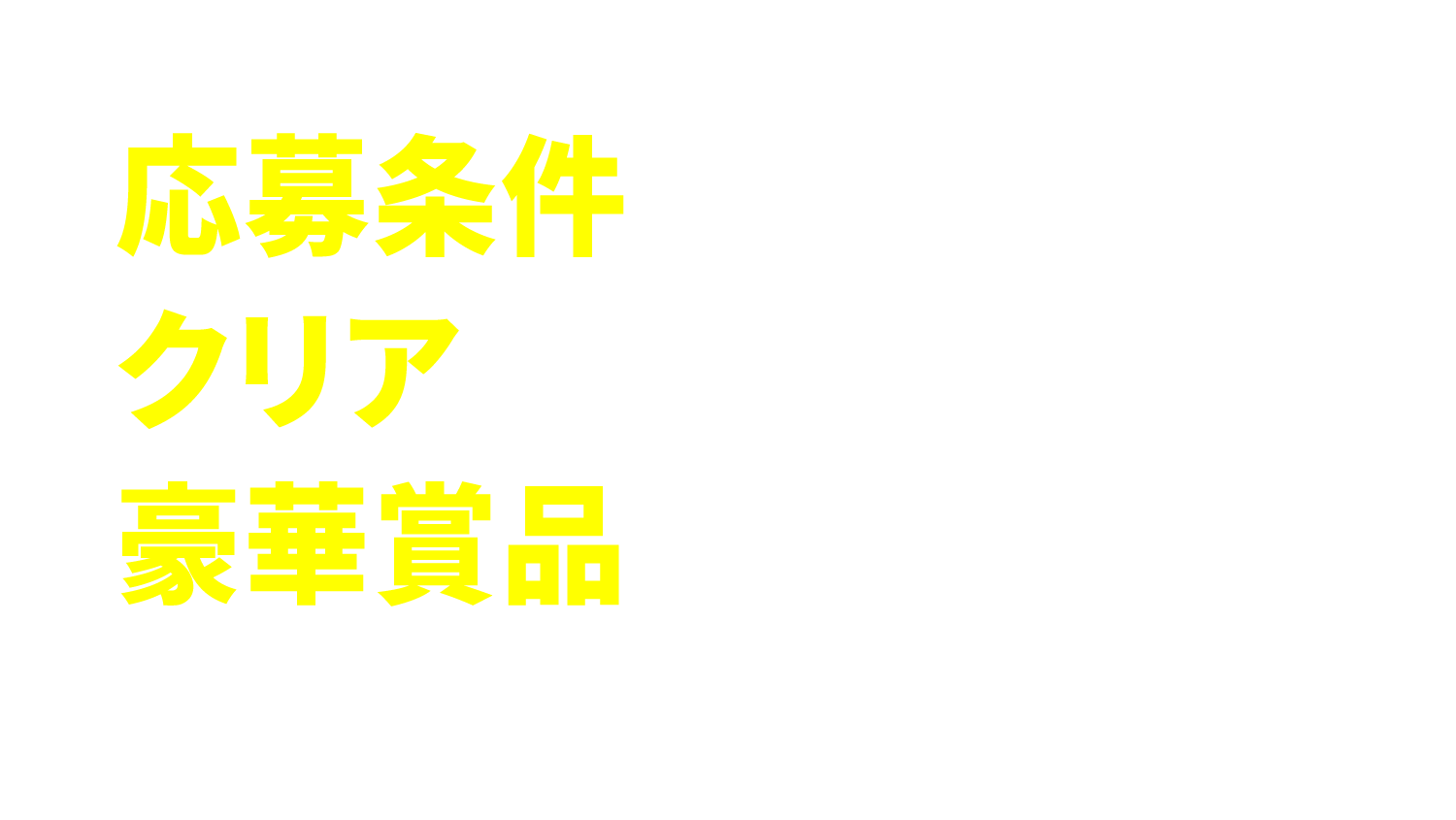 応募条件をクリアして豪華賞品を手に入れよう！